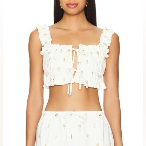 NWT WeWoreWhat Double Tie Top in
Antique White - Picture 1 of 7